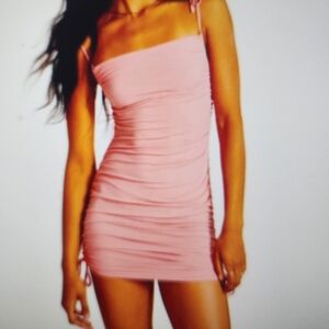 BB Dakota Pink Bodycon Mini Dress with Spaghetti Straps